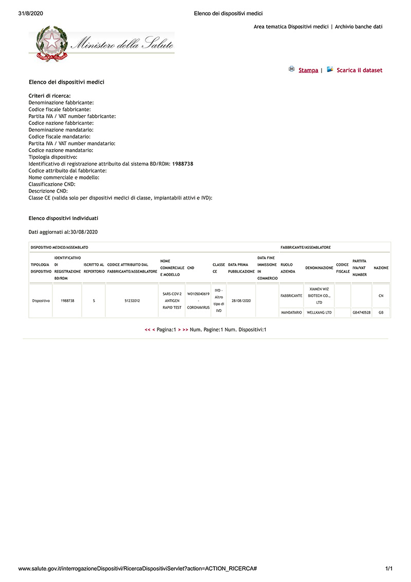 Elenco dei dispositivi medici