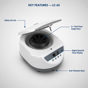 High Speed LC-6S Laboratory Centrifuge Adjustable RPM RCF 3074xg  for Blood Serum Plasma Separation